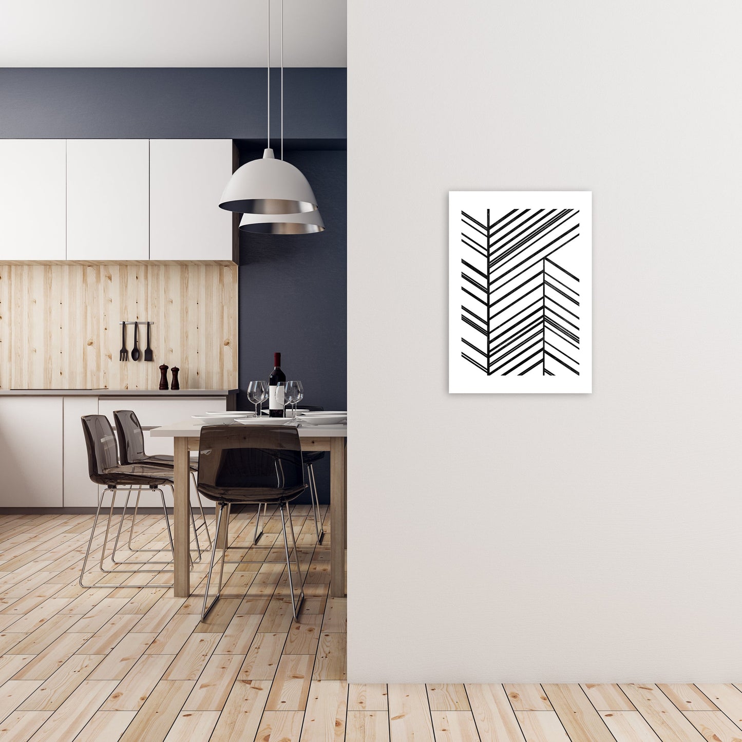 Schwarz Weiß Grobe Linien Druck