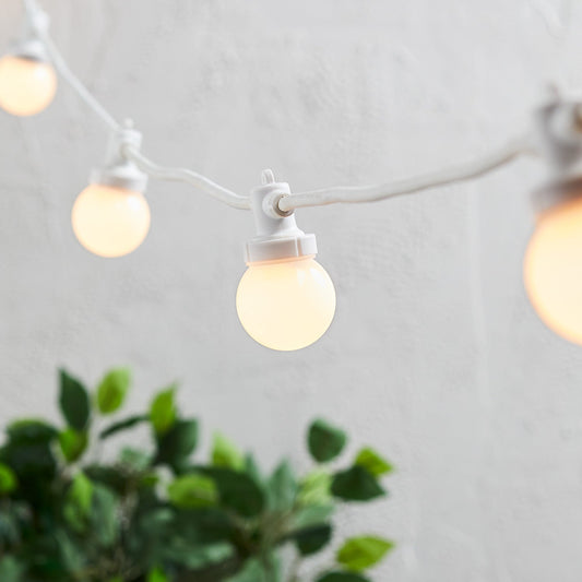 Pro Connect 5m 10er Party Lichterkette warmweiß koppelbar weißes Kabel