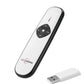 Frendorf | ASiNG A800 USB-Lade 2.4GHz Wireless Presenter PowerPoint Klicker Präsentation Fernbedienung Zeiger, Steuerentfernung: 100m(Weiß)