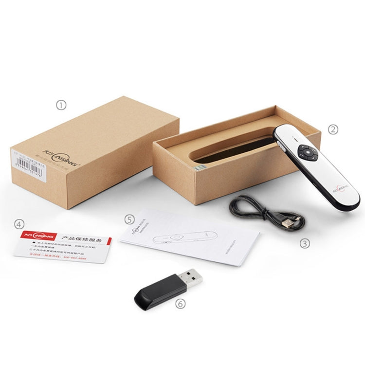 Frendorf | ASiNG A800 USB-Lade 2.4GHz Wireless Presenter PowerPoint Klicker Präsentation Fernbedienung Zeiger, Steuerentfernung: 100m(Weiß)