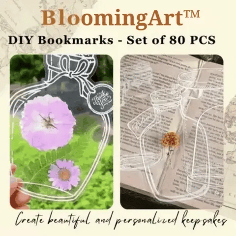 Frendorf | BloomingArt | Transparente DIY-Lesezeichen (Satz mit 80 Stück)