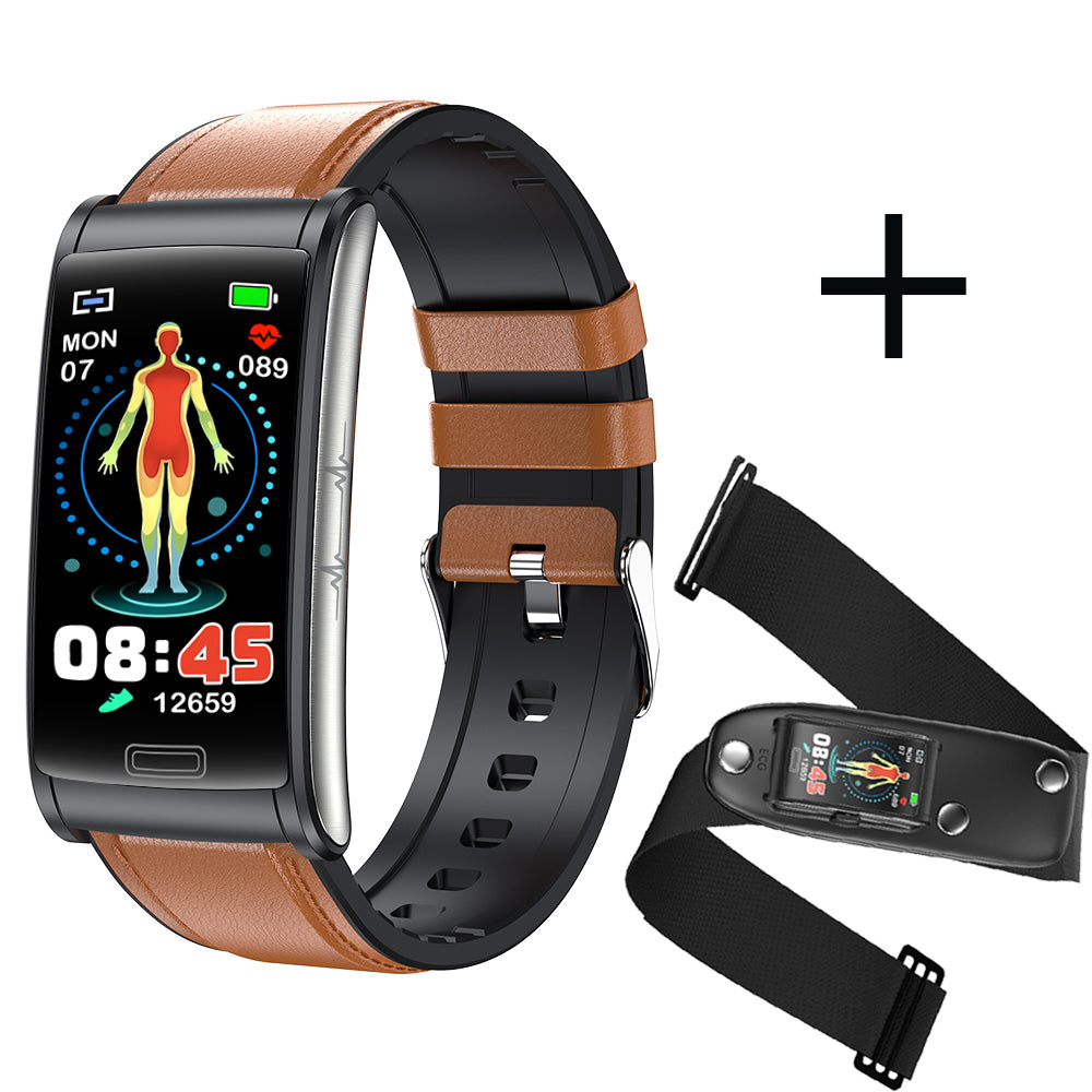 Frendorf | BCBEARSCOME BCE600 3-Kanal-EKG HRV Blutzucker Blutdruck Blutsauerstoff Schlaferkennung HD Bluetooth Smart Armband