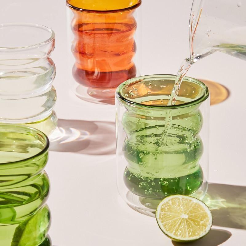 Frendorf | BubbleMug Doppelwandige Isolier-Glas-Tasse | Hitzebeständig | Elegantes Design | Perfekt für heiße & kalte Getränke