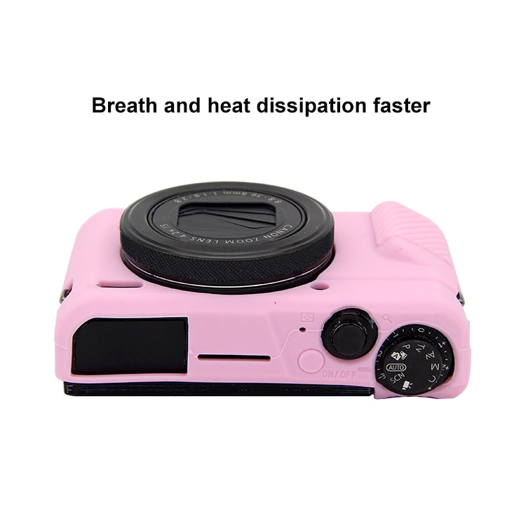 Frendorf | PULUZ Zachte Siliconen Beschermcase voor Canon EOS G7 X Mark II (Roze)