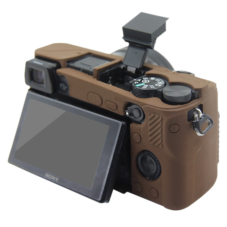 Frendorf | PULUZ Zachte Siliconen Beschermhoes voor Sony ILCE-6300 / A6400 (Koffie)