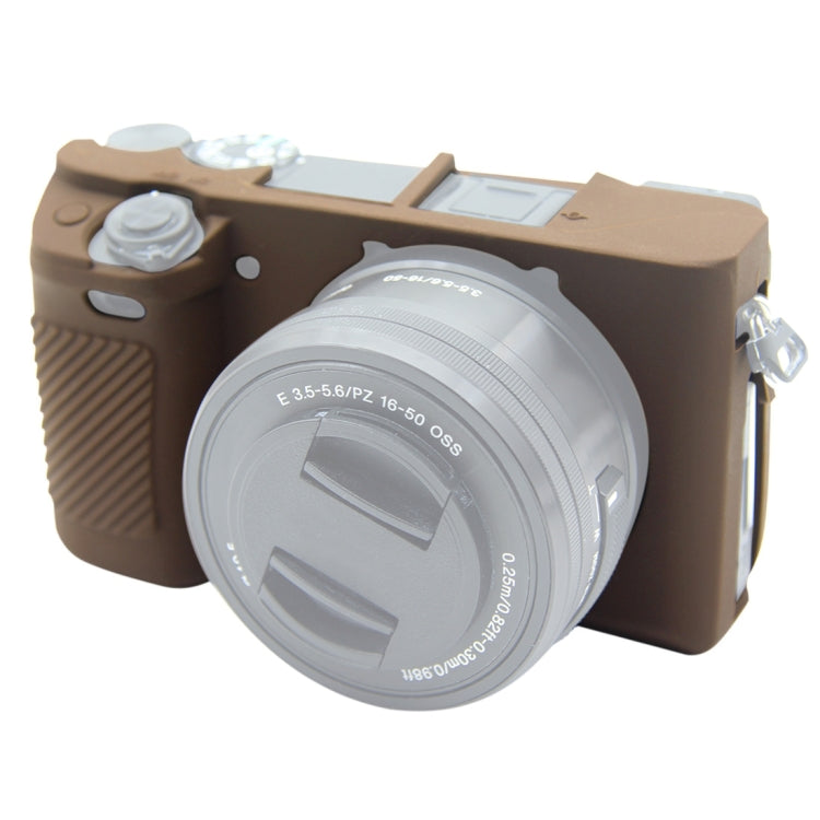 Frendorf | PULUZ Zachte Siliconen Beschermhoes voor Sony ILCE-6300 / A6400 (Koffie)
