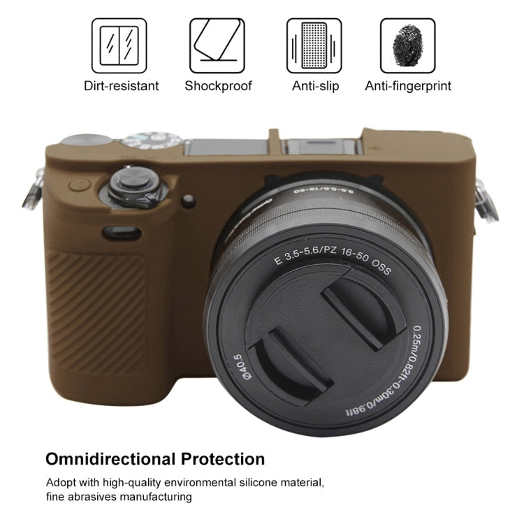 Frendorf | PULUZ Zachte Siliconen Beschermhoes voor Sony ILCE-6300 / A6400 (Koffie)