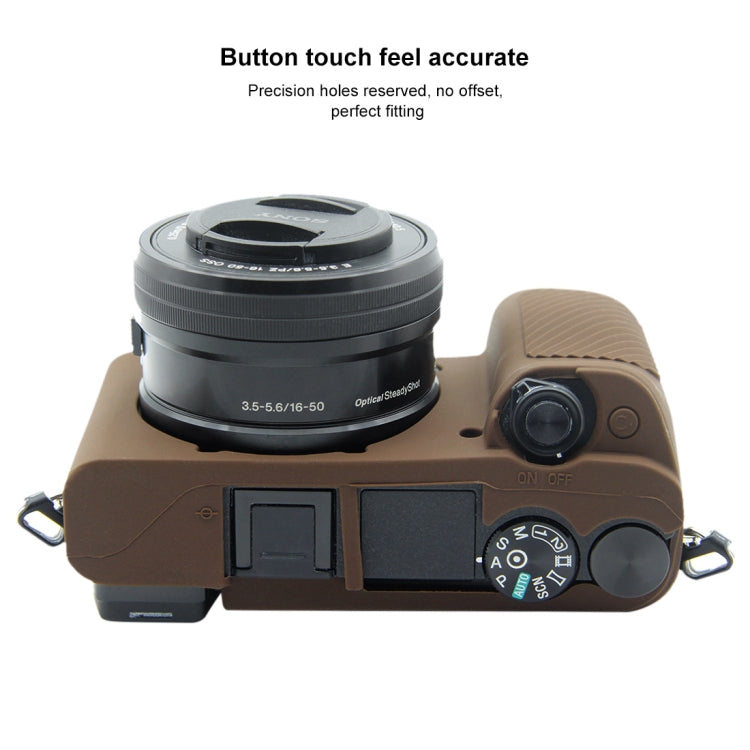 Frendorf | PULUZ Zachte Siliconen Beschermhoes voor Sony ILCE-6300 / A6400 (Koffie)