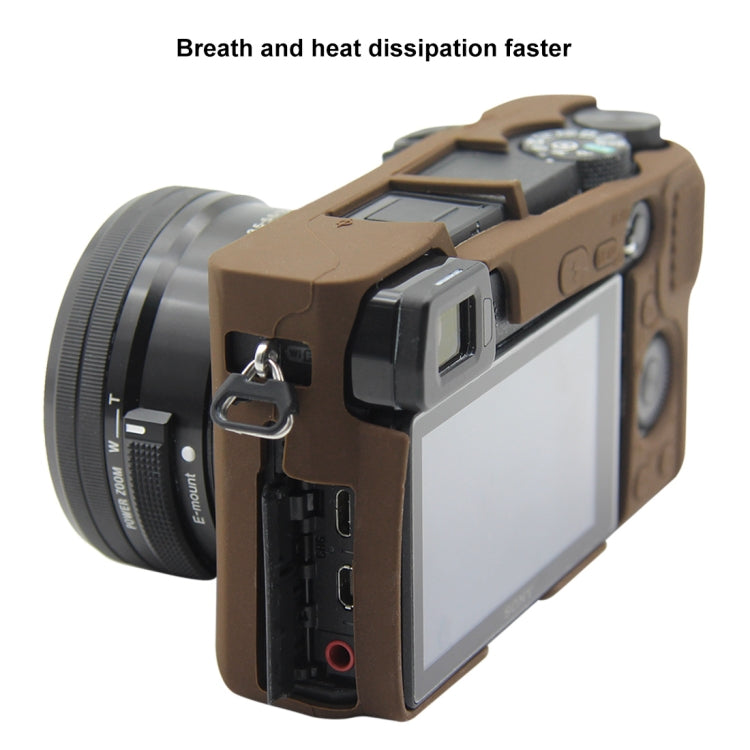 Frendorf | PULUZ Zachte Siliconen Beschermhoes voor Sony ILCE-6300 / A6400 (Koffie)
