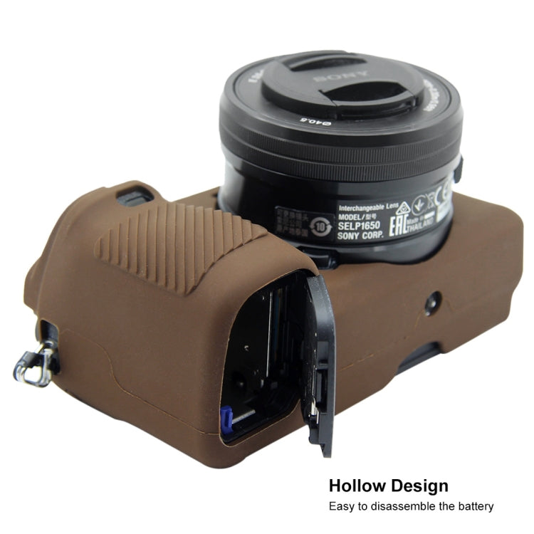 Frendorf | PULUZ Zachte Siliconen Beschermhoes voor Sony ILCE-6300 / A6400 (Koffie)
