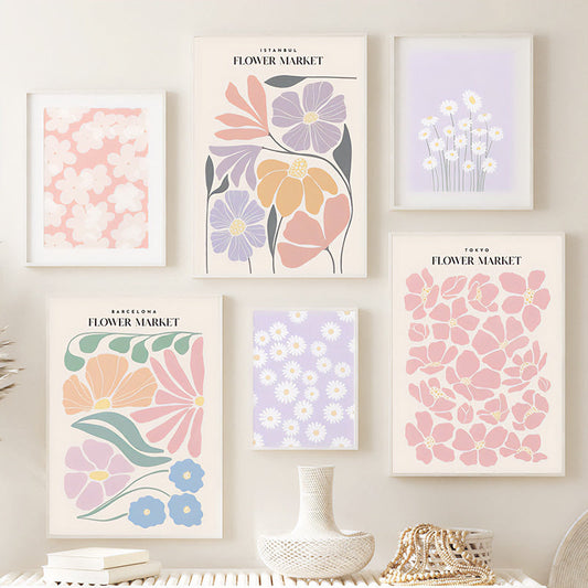 Pastellblumen Leinwandposter