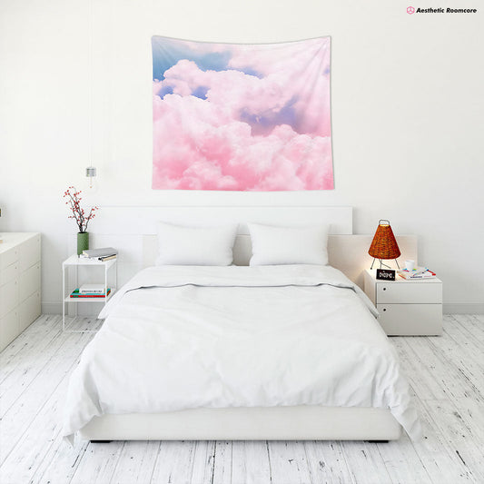 Pastell Wolken Wandteppich