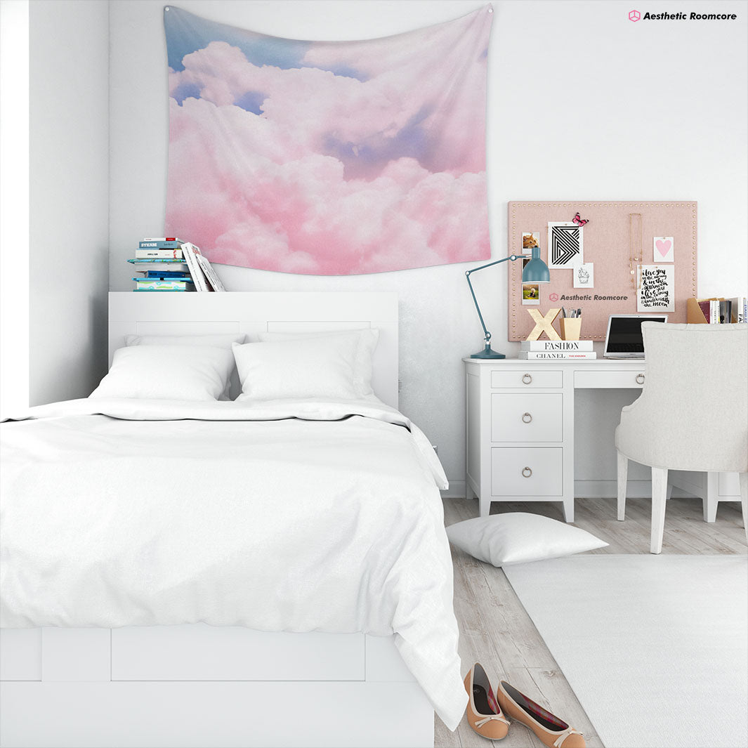 Pastell Wolken Wandteppich