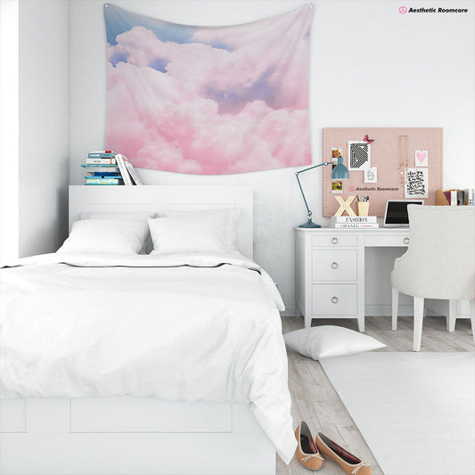 Pastell Wolken Wandteppich