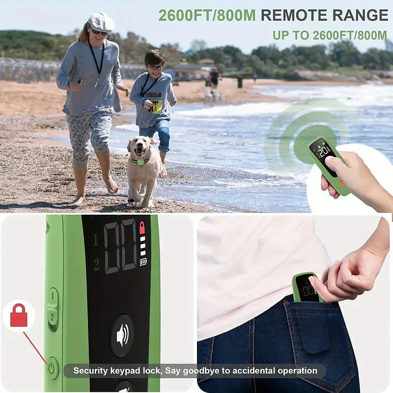 Frendorf | Haustierhund Elektrisch, Pieps- und Vibrations-Trainingshalsband mit Wasserdichter Empfangereinheit