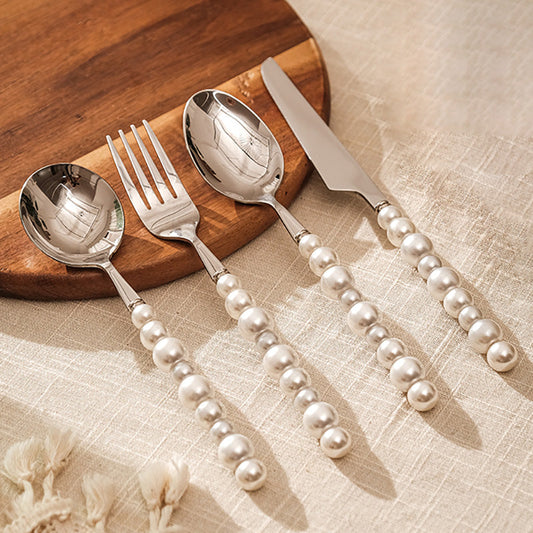 Perlengriff Besteck 4 Teilig Set
