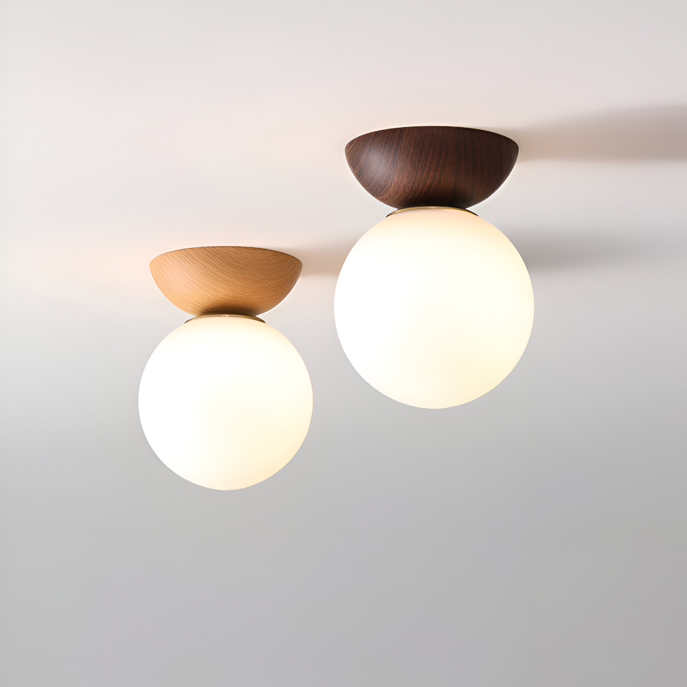 Frendorf | Perle LED-Deckenleuchte - Japanische Kugel Pendelleuchte - Orb Semi Flush Mount Beleuchtung