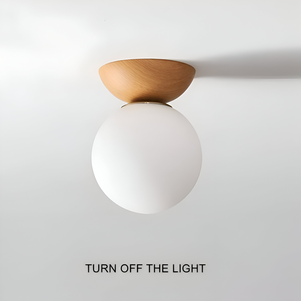 Frendorf | Perle LED-Deckenleuchte - Japanische Kugel Pendelleuchte - Orb Semi Flush Mount Beleuchtung