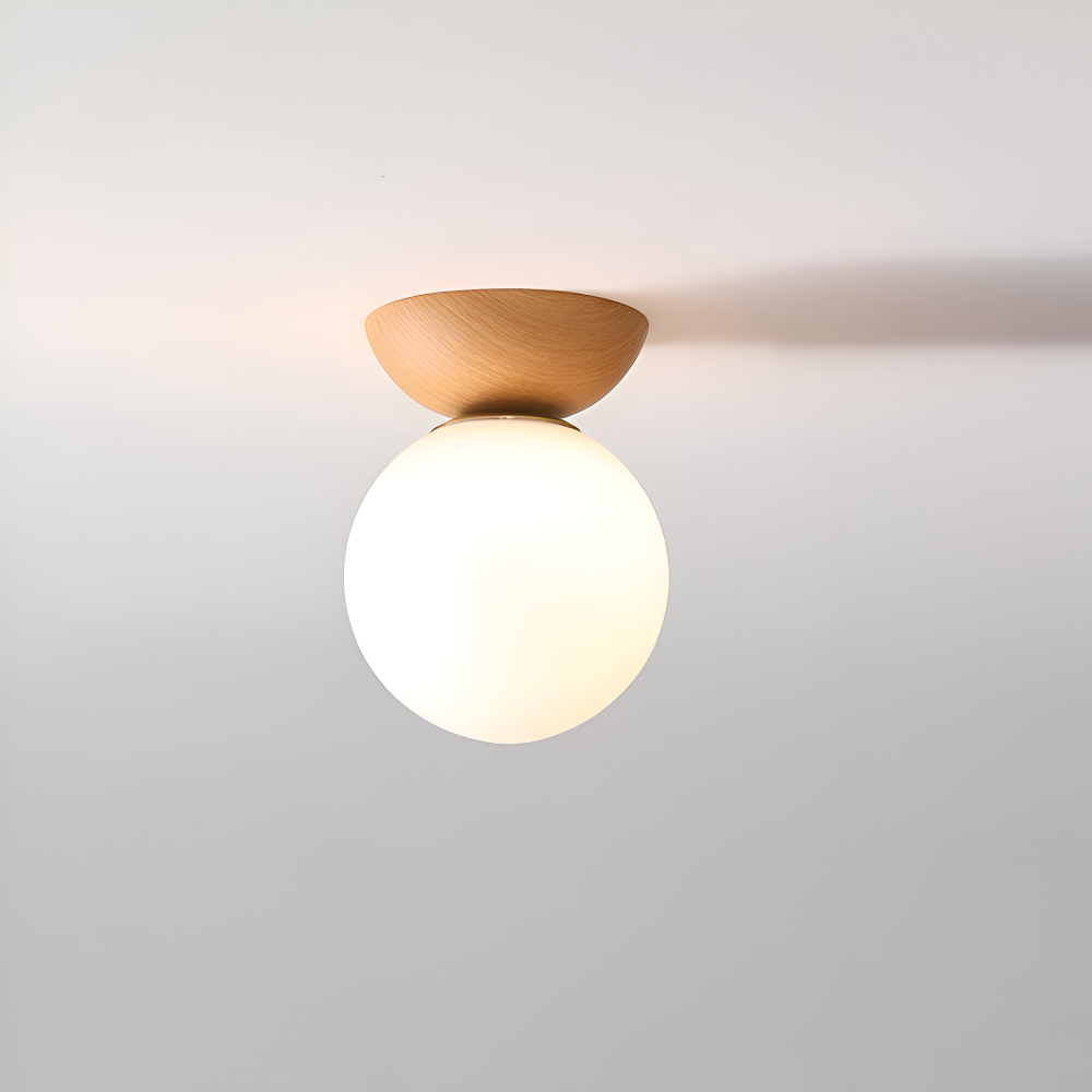 Frendorf | Perle LED-Deckenleuchte - Japanische Kugel Pendelleuchte - Orb Semi Flush Mount Beleuchtung