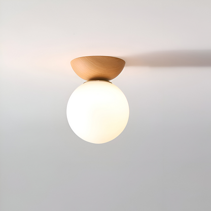 Frendorf | Perle LED-Deckenleuchte - Japanische Kugel Pendelleuchte - Orb Semi Flush Mount Beleuchtung
