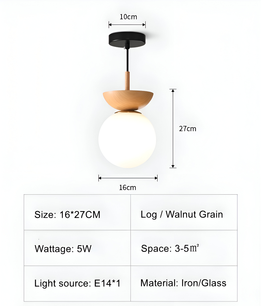 Frendorf | Perle LED-Deckenleuchte - Japanische Kugel Pendelleuchte - Orb Semi Flush Mount Beleuchtung