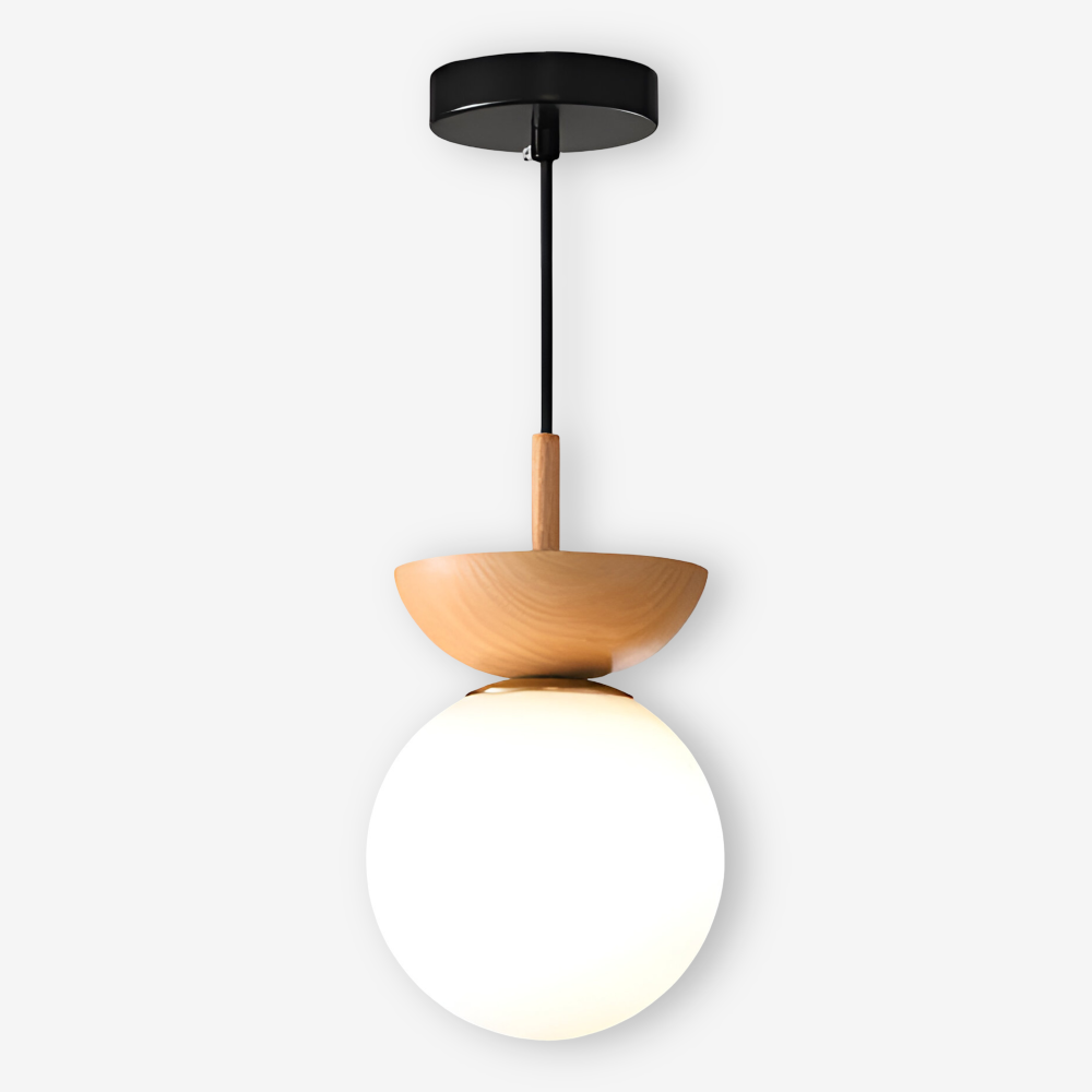 Frendorf | Perle LED-Deckenleuchte - Japanische Kugel Pendelleuchte - Orb Semi Flush Mount Beleuchtung