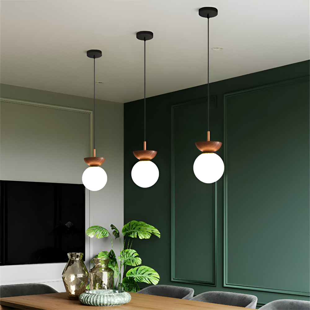 Frendorf | Perle LED-Deckenleuchte - Japanische Kugel Pendelleuchte - Orb Semi Flush Mount Beleuchtung