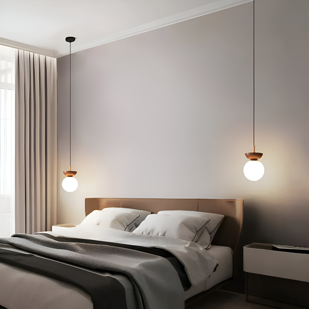 Frendorf | Perle LED-Deckenleuchte - Japanische Kugel Pendelleuchte - Orb Semi Flush Mount Beleuchtung