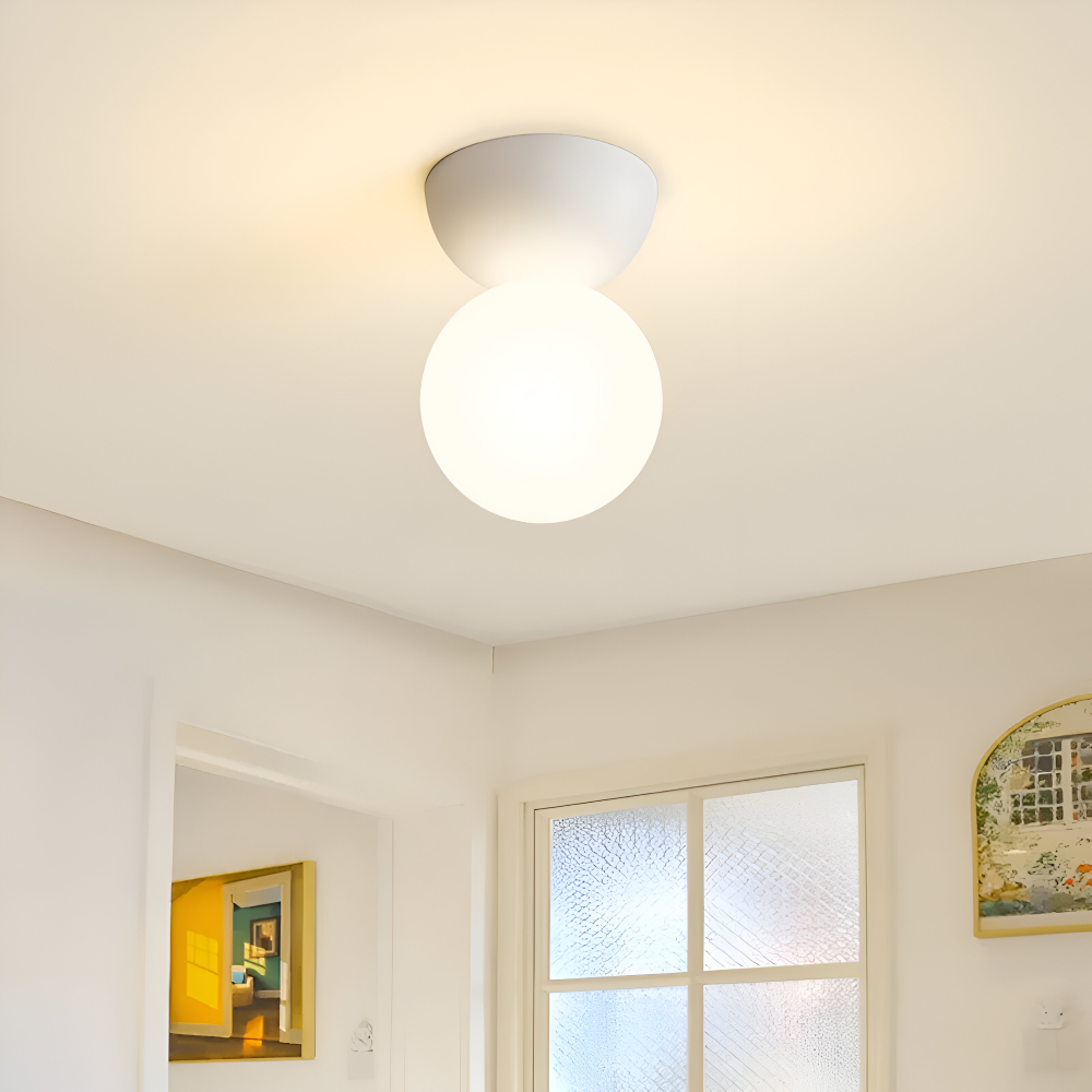 Frendorf | Perle LED-Deckenleuchte - Japanische Kugel Pendelleuchte - Orb Semi Flush Mount Beleuchtung