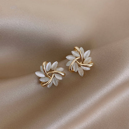 Frendorf | Elegante und exquisite opalpetal kreis ohrstecker in gold