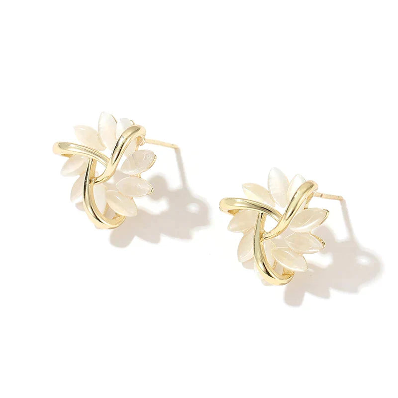 Frendorf | Elegante und exquisite opalpetal kreis ohrstecker in gold