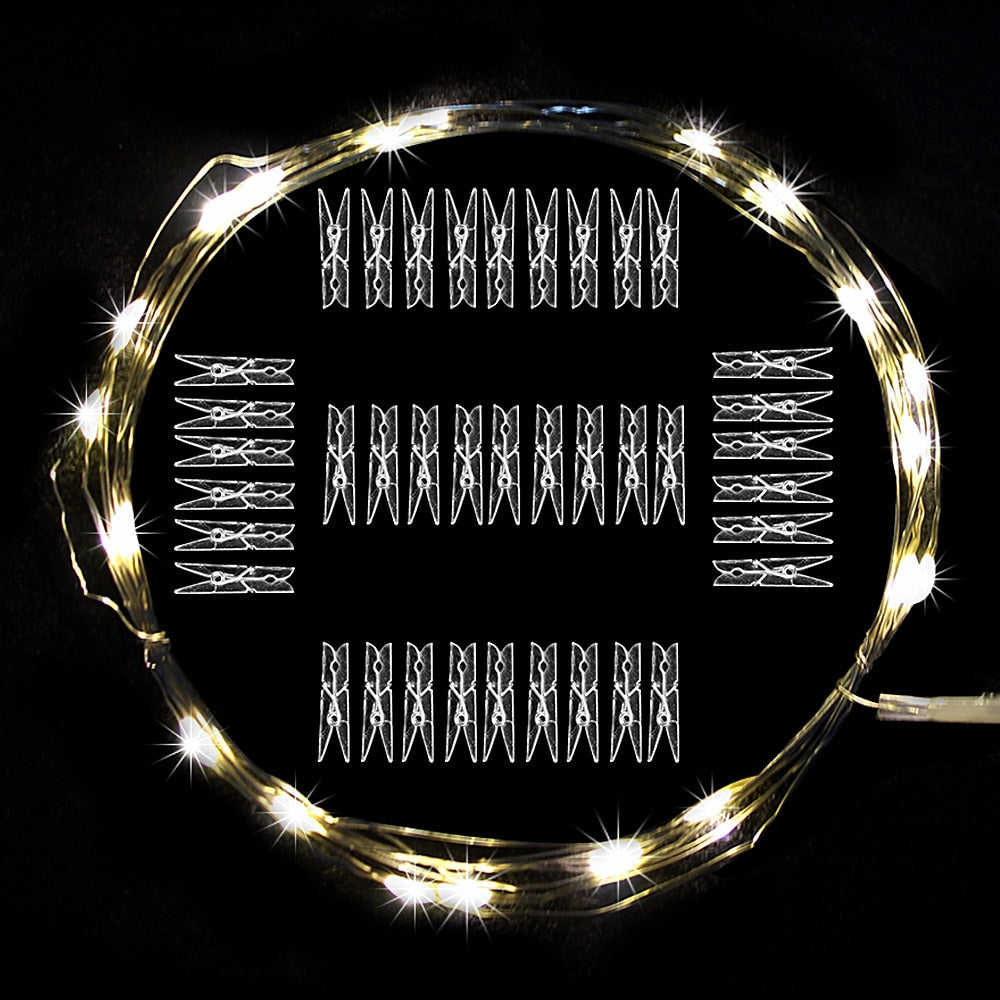Foto Wand Lichterkette