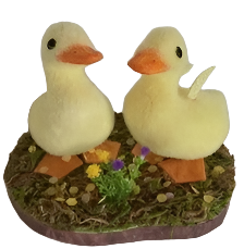 Frendorf | Enten-Szene - Charmante dekorative Figur mit adorablen Enten - Perfekt für Frühling, Ostern oder saisonale Wohnkultur, ideal zum Schaffen einer verspielten und naturinspirierten Atmosphäre