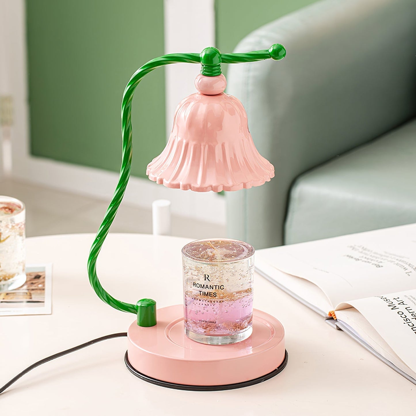 Frendorf | BloomAura – Charmante rosa Glas-Tischlampe