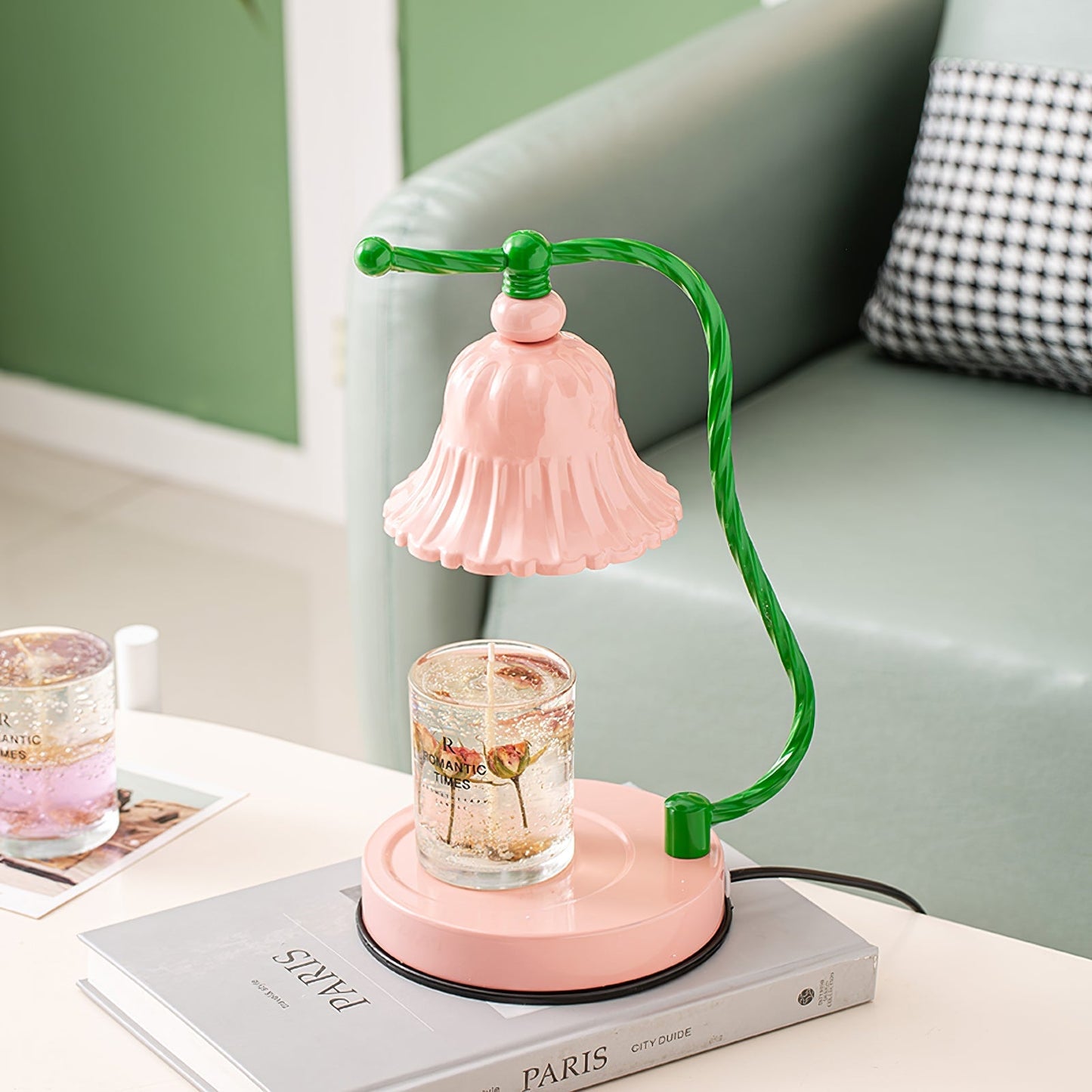 Frendorf | BloomAura – Charmante rosa Glas-Tischlampe