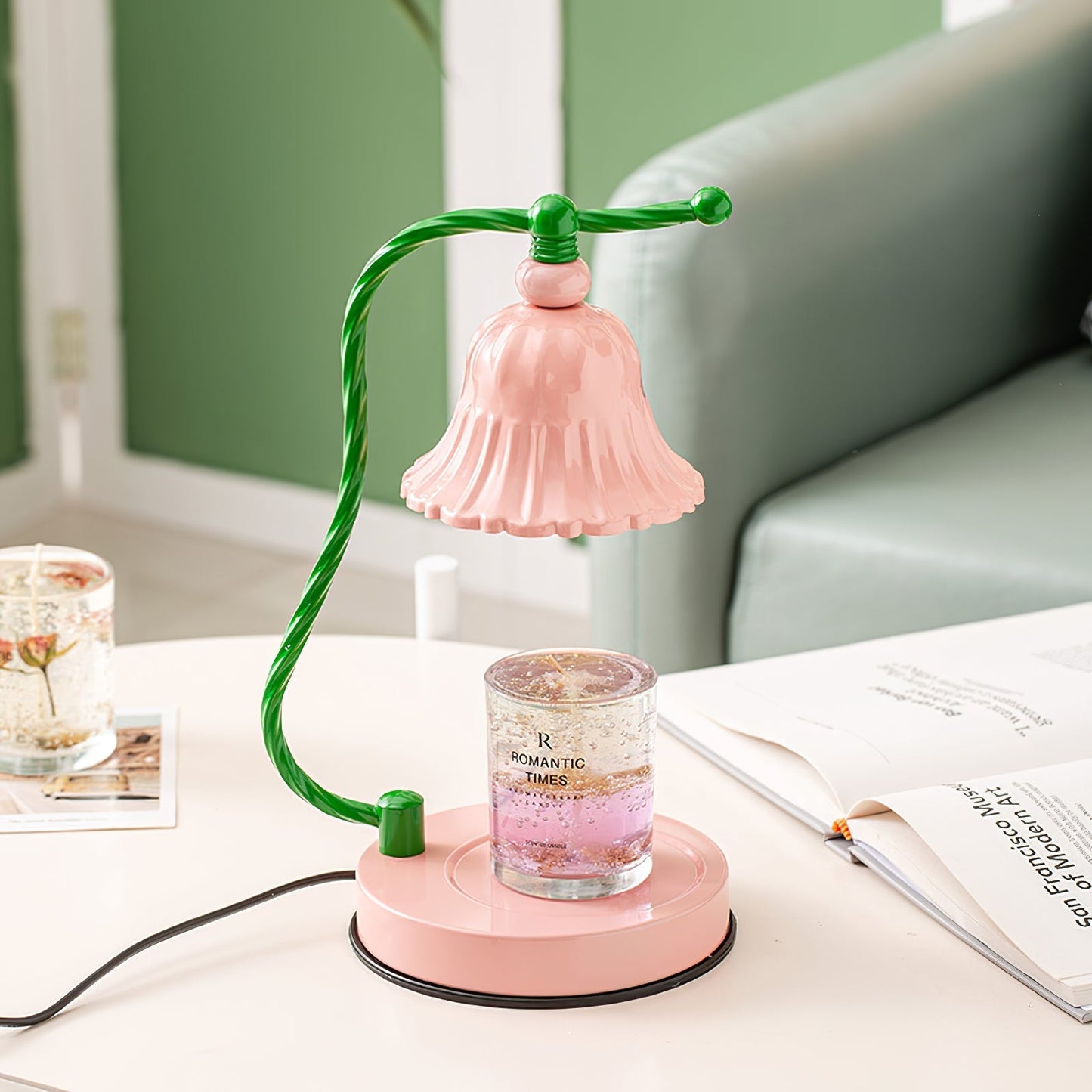 Frendorf | BloomAura – Charmante rosa Glas-Tischlampe