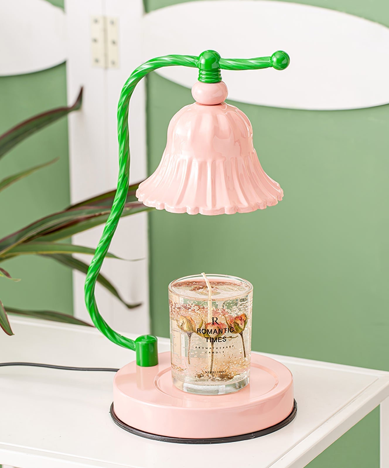 Frendorf | BloomAura – Charmante rosa Glas-Tischlampe