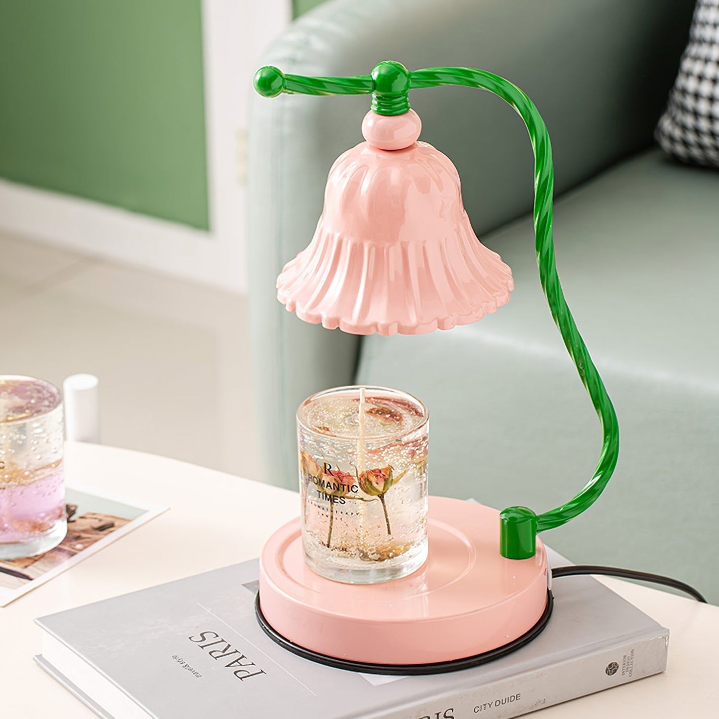 Frendorf | BloomAura – Charmante rosa Glas-Tischlampe