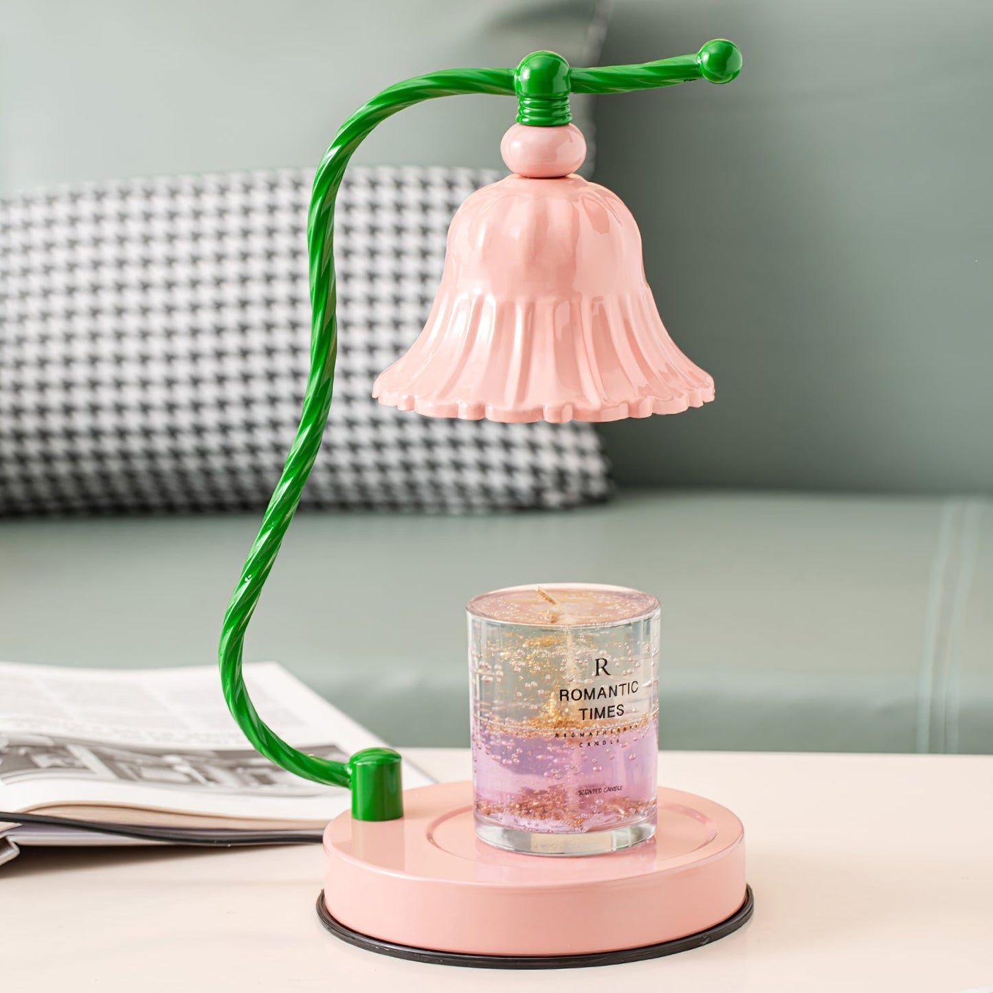 Frendorf | BloomAura – Charmante rosa Glas-Tischlampe