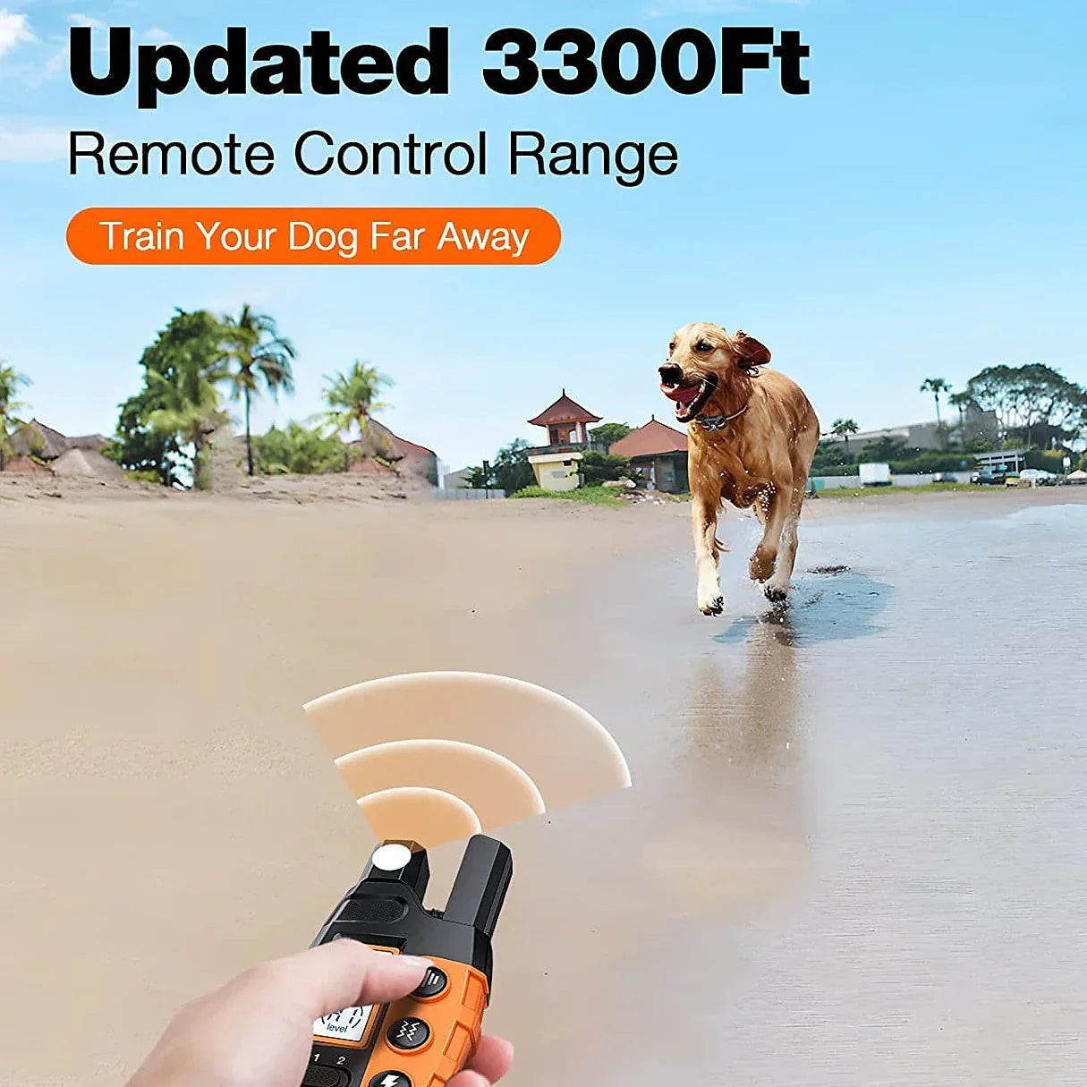 Frendorf | Premium 1000m Hondentrainingshalsband met Afstandsbediening - Waterdicht, Oplaadbare E-Halsband voor Alle Hondenformaten