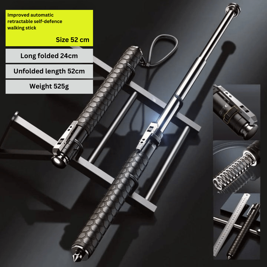 Frendorf | Verstellbarer Wanderstock aus legiertem Stahl mit rutschfestem Griff, leicht und kompakt für Outdoor, Trekking und Reisen