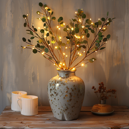 Frendorf | FairyGlow Olivenzweig LED Lichterkette | Feenlicht Dekoration | Stimmungsvolle Beleuchtung für Zuhause