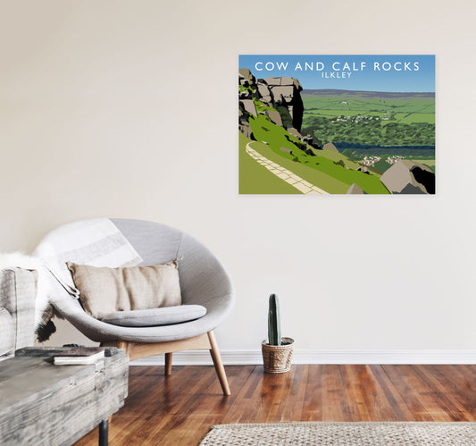 Kuh und Kalb Felsen Ilkley Gerahmter Digitaldruck