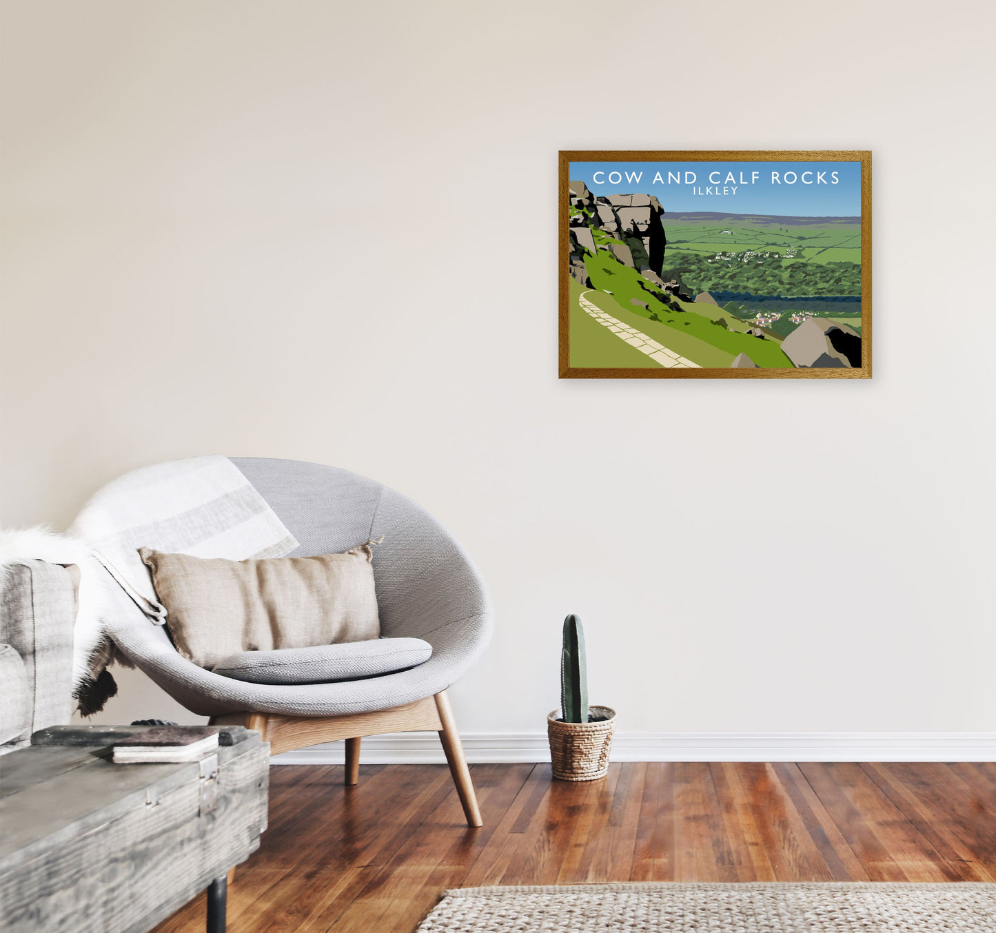 Kuh und Kalb Felsen Ilkley Gerahmter Digitaldruck