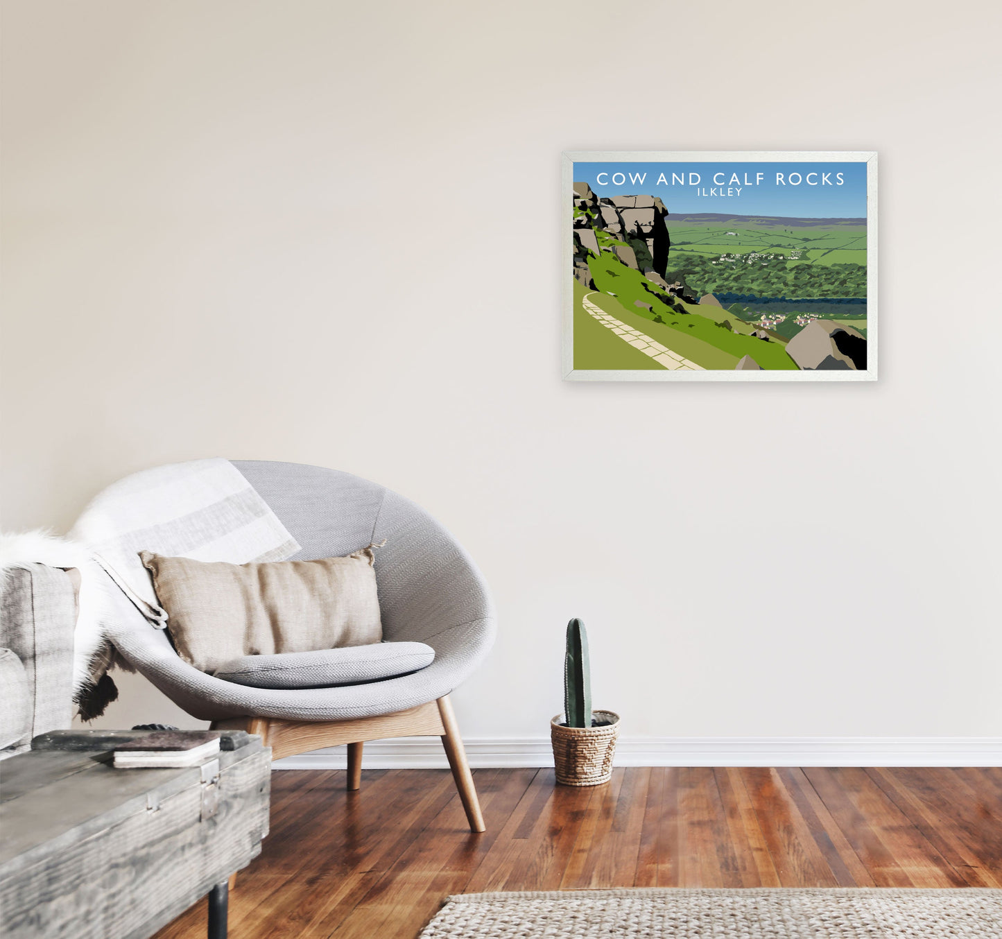 Kuh und Kalb Felsen Ilkley Gerahmter Digitaldruck