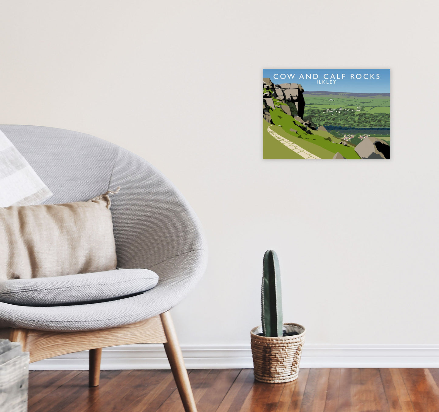 Kuh und Kalb Felsen Ilkley Gerahmter Digitaldruck