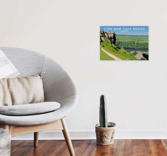 Kuh und Kalb Felsen Ilkley Gerahmter Digitaldruck