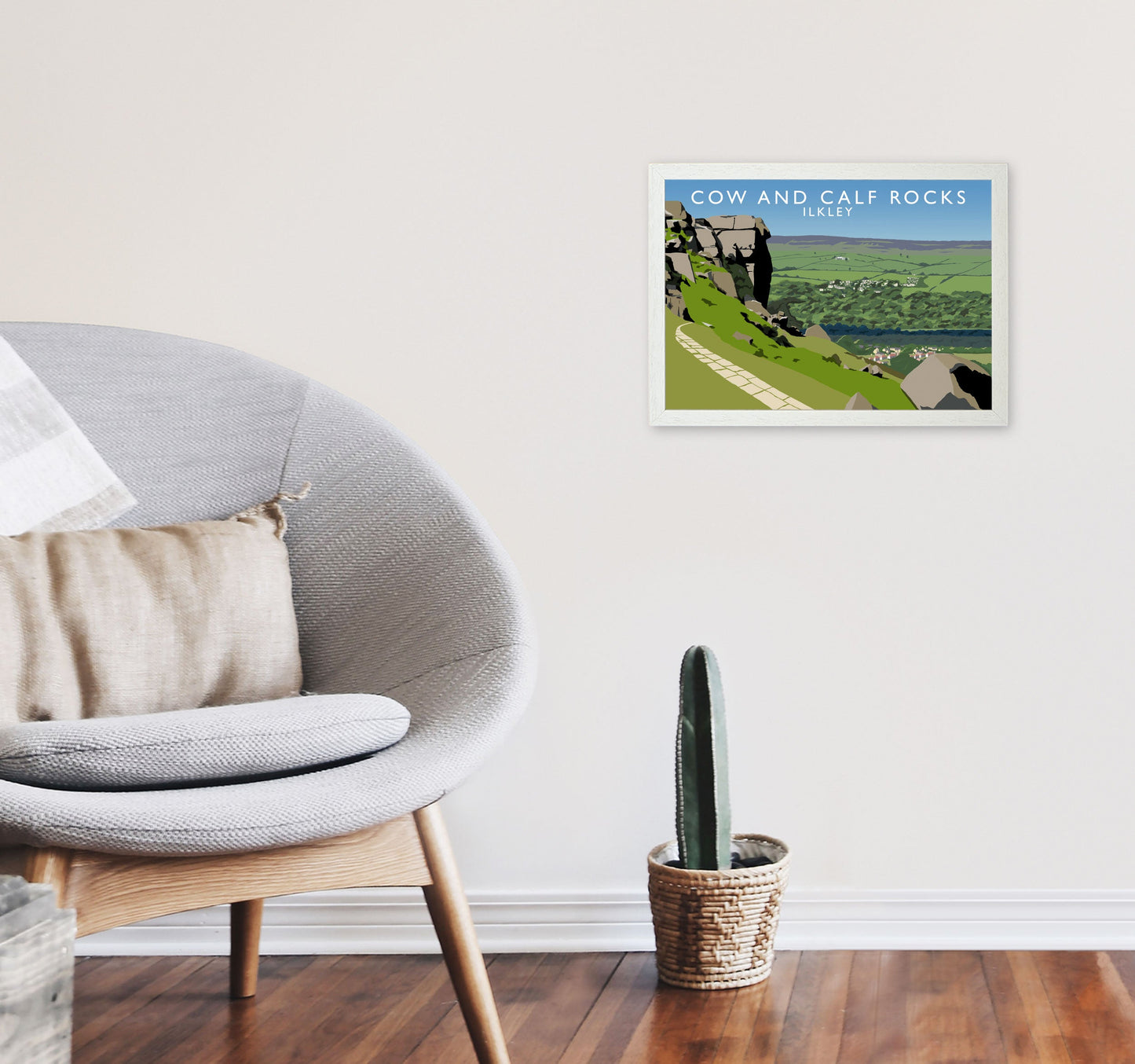 Kuh und Kalb Felsen Ilkley Gerahmter Digitaldruck