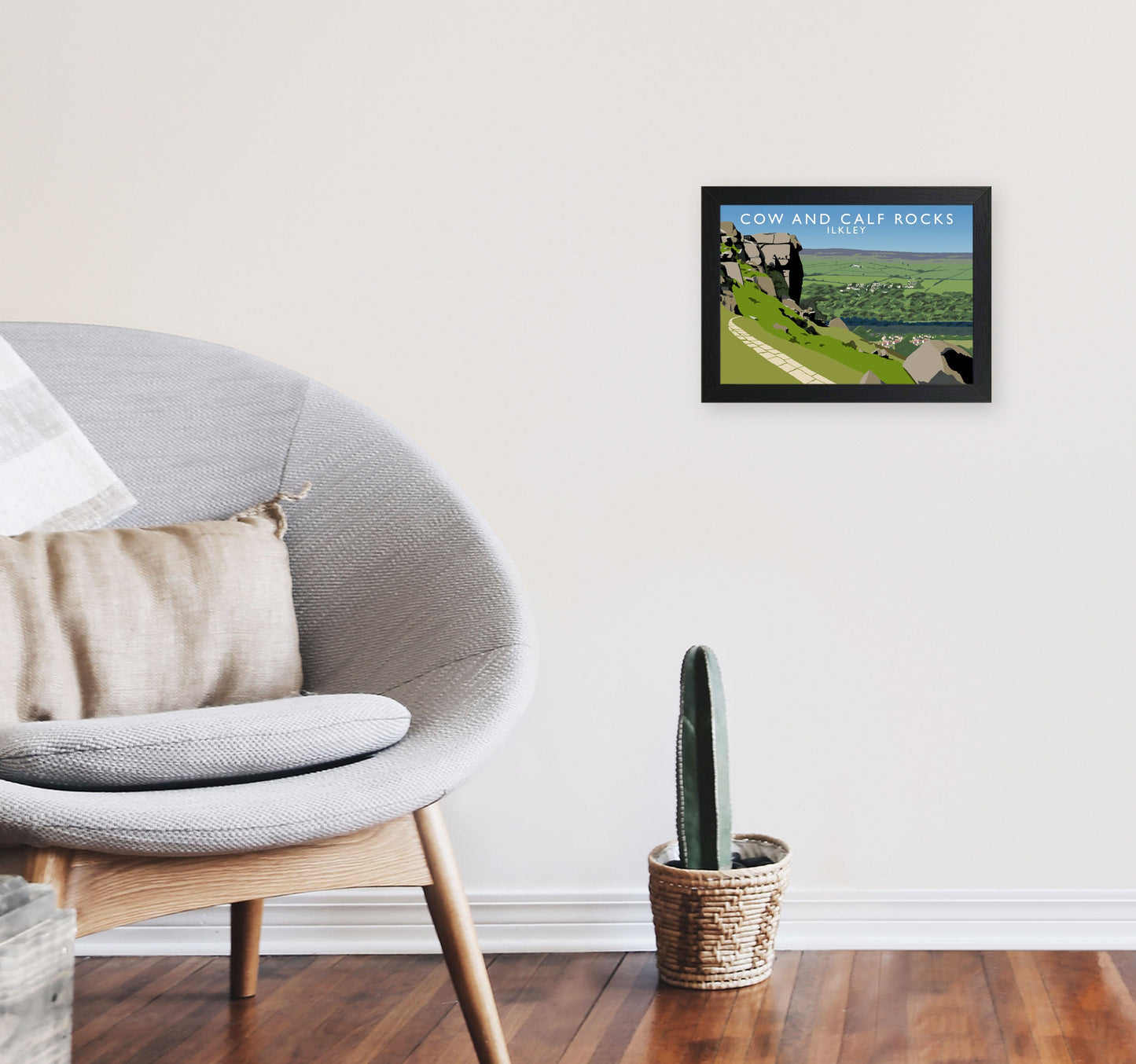 Kuh und Kalb Felsen Ilkley Gerahmter Digitaldruck