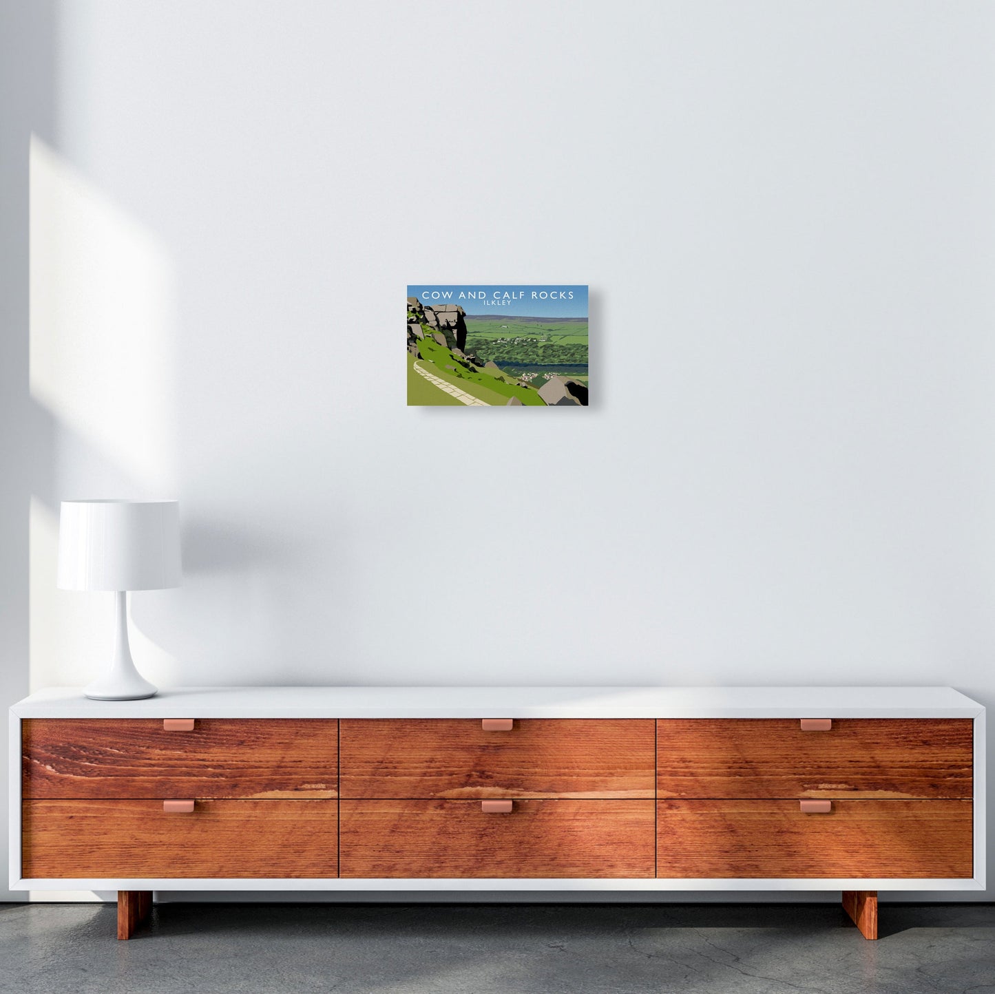 Kuh und Kalb Felsen Ilkley Gerahmter Digitaldruck